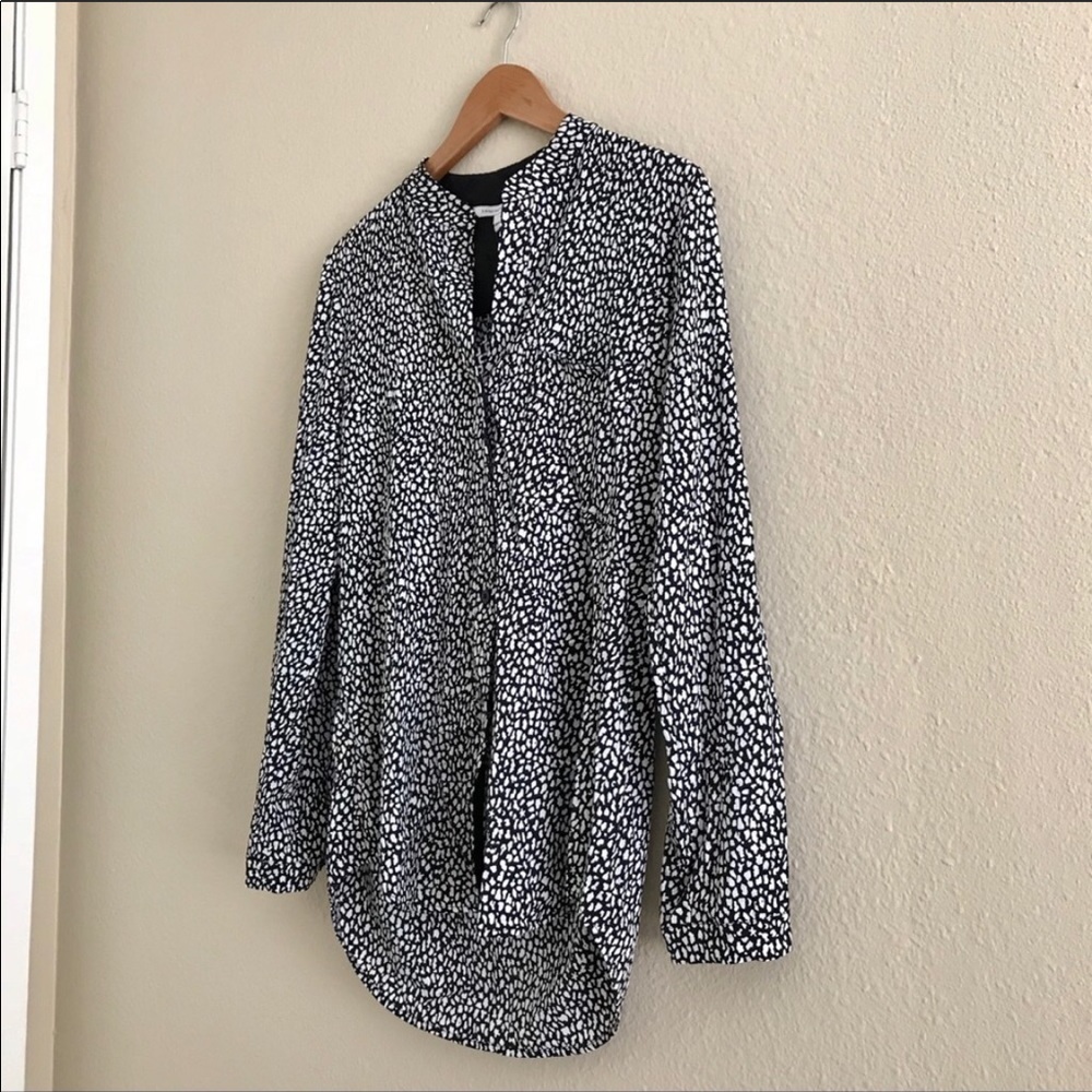 DVF Gilmore silk black and white blouse